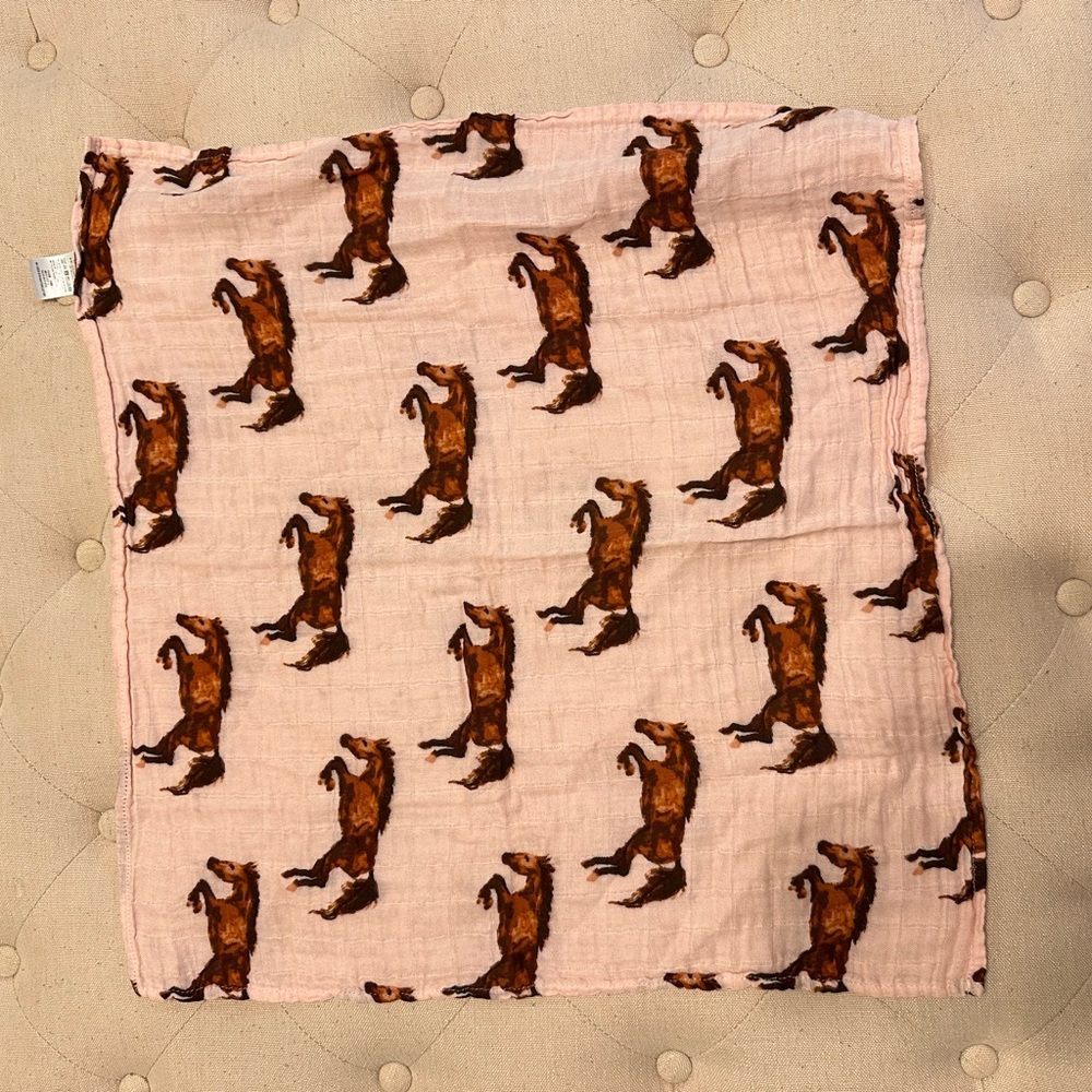 Milkbarn Pink Horse Print Lovey NWOT